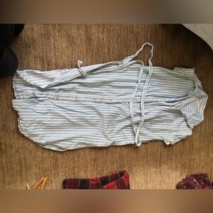 Blu Pepper Light Blue and White Striped Maxi Dress